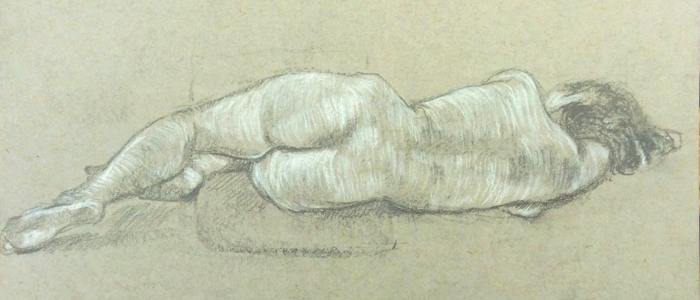Reclining nude drawing