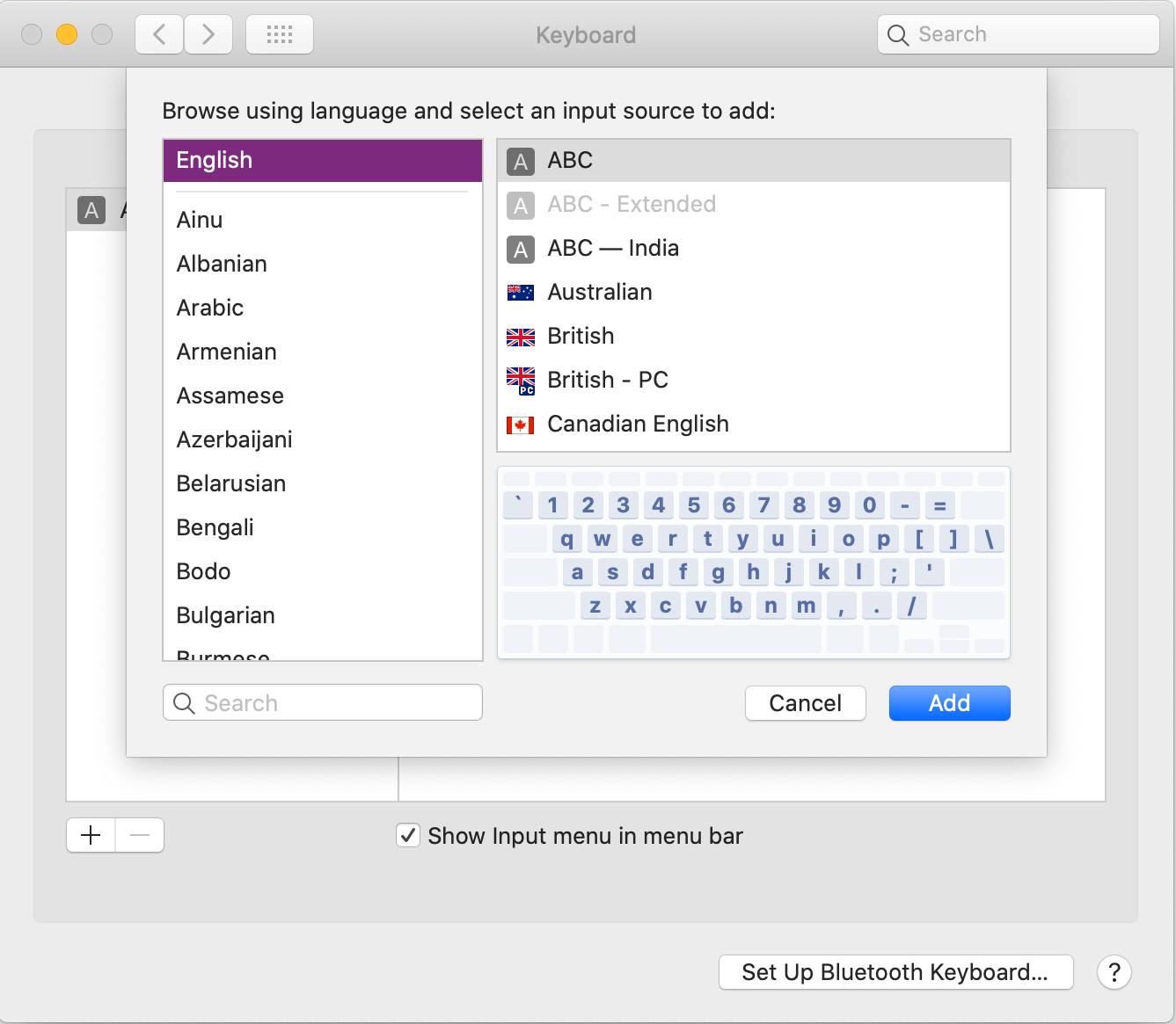 Dialog box: keyboard input
