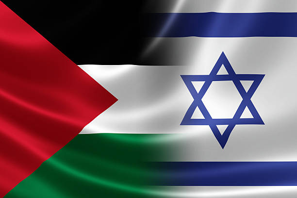3D rendering of a merged Israeli-Palestinian flag